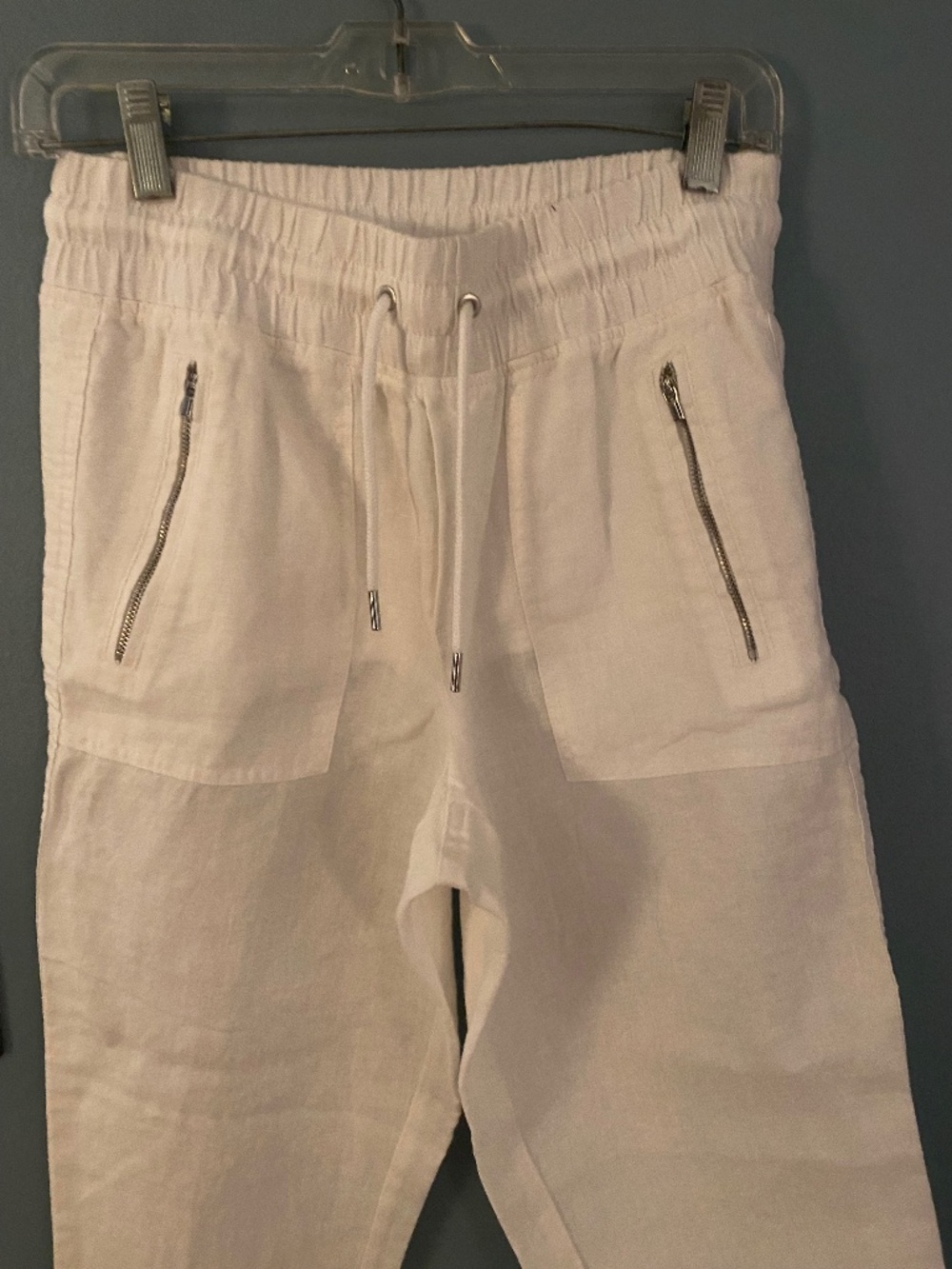 Athleta white linen jogger